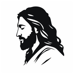 vector illustration of Jesus Christ, Son of God, printable, suitable for logo, sign, tattoo, laser cutting, sticker and other print on demand	