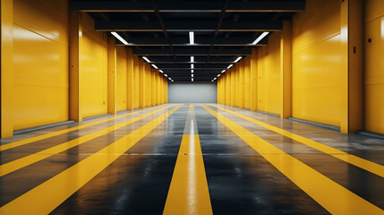 Yellow painted corridor