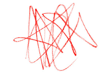 red pencil strokes isolated on transparent background