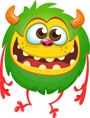 Naklejka premium Cartoon funny monster illustration. Vector icon. Halloween design