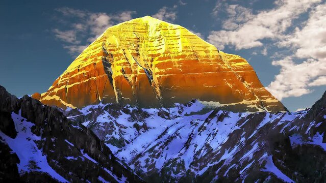 Mount Kailash golden sky and cloud