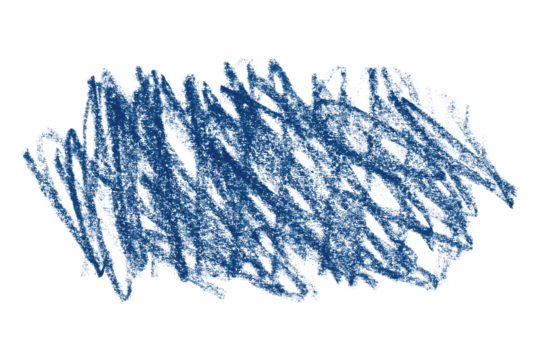 blue pencil strokes isolated on transparent background