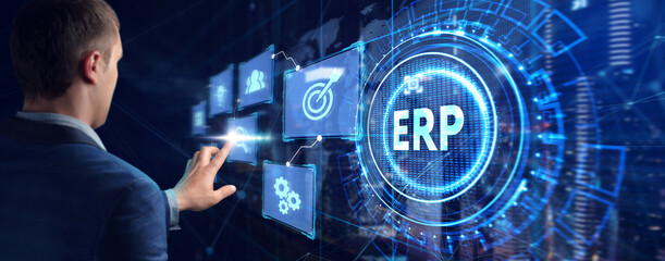 Business, Technology, Internet and network concept. Enterprise resource planning ERP concept.