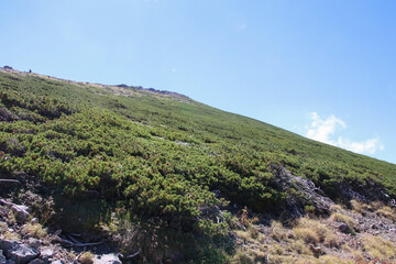 Fototapeta na wymiar 乗鞍岳の風景。乗鞍岳は飛騨山脈南部にある剣ヶ峰を主峰とする山々の総称.。