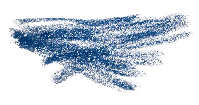 Blue crayon scribbles isolated on transparent background.