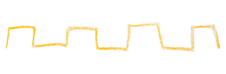 yellow pencil strokes isolated on transparent background