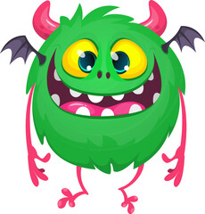 Cartoon funny monster illustration. Vector icon. Halloween design