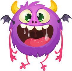 Cartoon funny monster illustration. Vector icon. Halloween design