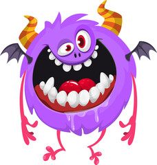 Cartoon funny monster illustration. Vector icon. Halloween design