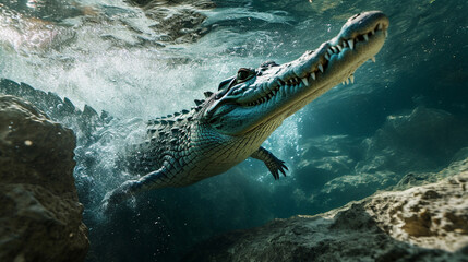 crocodile in the river