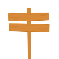 Wooden signpost vector. Wooden signpost icon. Colored silhouette. Vertical view. Vector flat simple graphic illustration.