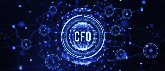 CFO - digital technology concept. Business, Technology, Internet and network concept. 3d illustration