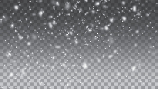 Photo image of falling down snow. Real Snow throwing shower
