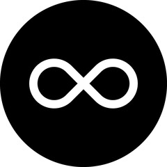 Infinity symbol icon. Limitless, endless, loop sign