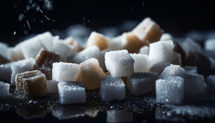 Recreation of white and brown sugar cubes	
 - obrazy, fototapety, plakaty