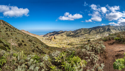 Fototapeta na wymiar From the mountains near Masca,Tenerife, Spain