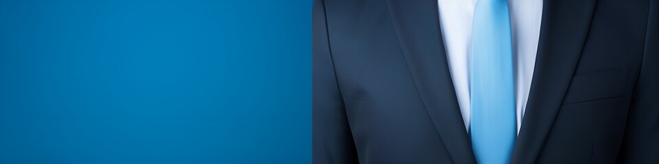 A businessman's chest with a blue theme and blank space , businessman's chest, blue theme, blank space