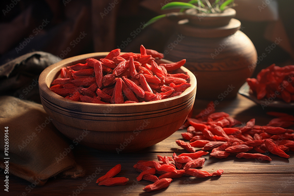 Poster dried goji berries