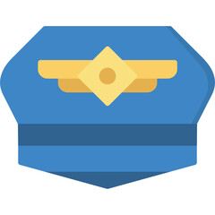 Fototapeta premium Pilot Hat Icon