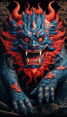 Asian Demonic Folklore Mask.