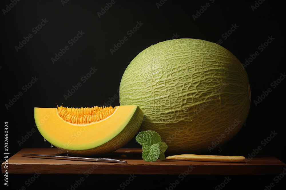 Canvas Prints cut melon on the table