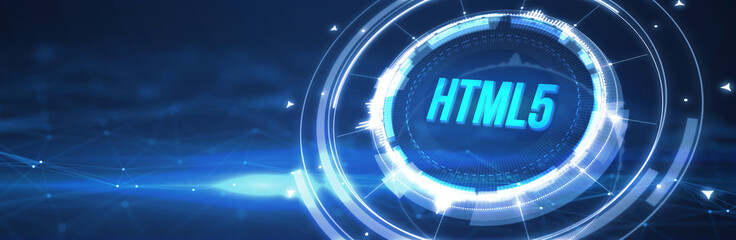 Obraz premium The concept of business, technology, the Internet and the network. HTML5. 3d illustration
