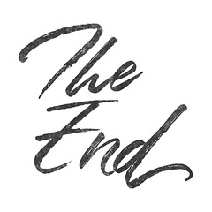 The End written in brush script font with marker ink effect isolated on transparent background