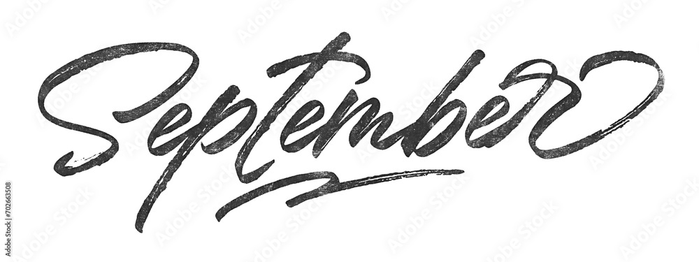 Poster month october written in brush script font with marker ink effect isolated on transparent background
