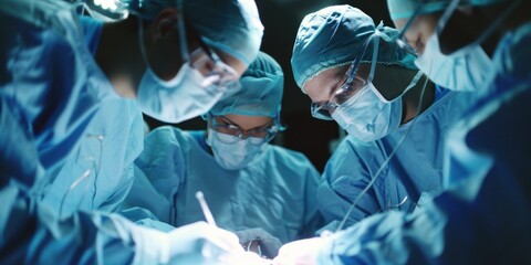 Doctors using a new robotic surgery technique to perform a heart transplant