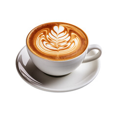 Hot coffee cup. Latte art