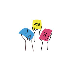 Election voting concept, hand holding voting paper