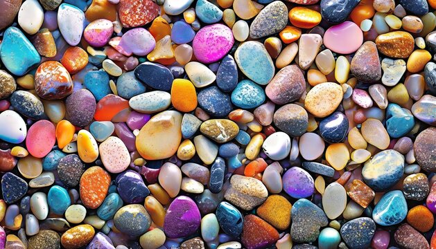 full frame of colorful pebble background