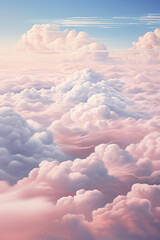 An artistic rendering of a floating landmass, hidden among the clouds. - obrazy, fototapety, plakaty