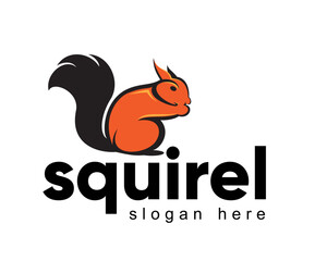squirrel full color logo design template