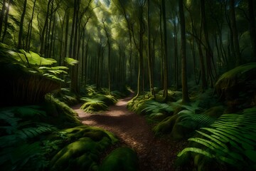 A network of walking trails leading through a dense forest, inviting exploration of the diverse and...