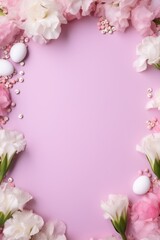 Fototapeta na wymiar Wedding Theme. Babys Breath Flowers on Pink Background