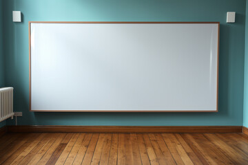 A simplistic design of a whiteboard, represented by a large rectangle.
