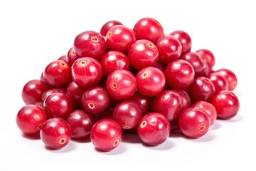 AI-generated illustration of a pile of fresh cranberries isolated on a white background