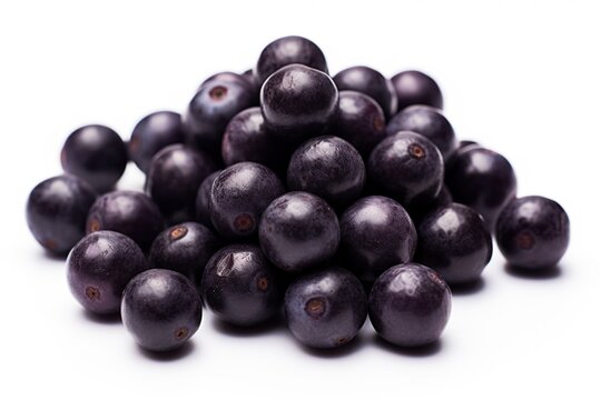 AI-generated illustration of a heap of acai berries on a white background