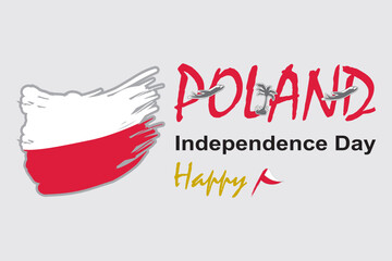 Hand drawn poland independence day illustration