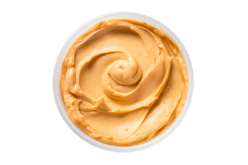 Peanut butter on transparent background, top view