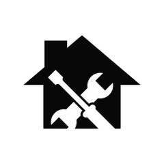 Home improvement icon silhouette design isolated