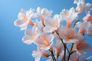 A 3D depiction of a pastel freesia, its delicate blooms elegantly presented.