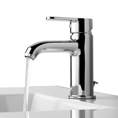 Close-up faucet, isolated on transparent background