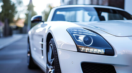 White convertible close-up.