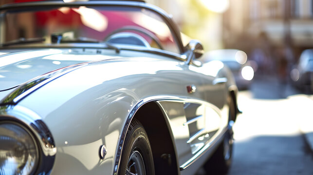 White convertible close-up.