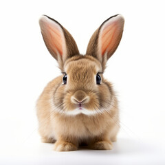 Obraz premium Cute ad innocent bunny on white background