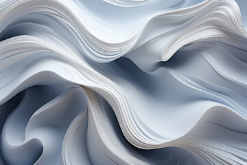 Abstract representation of sculpted waves, symbolizing the calmness and tranquility of an imaginary seascape.