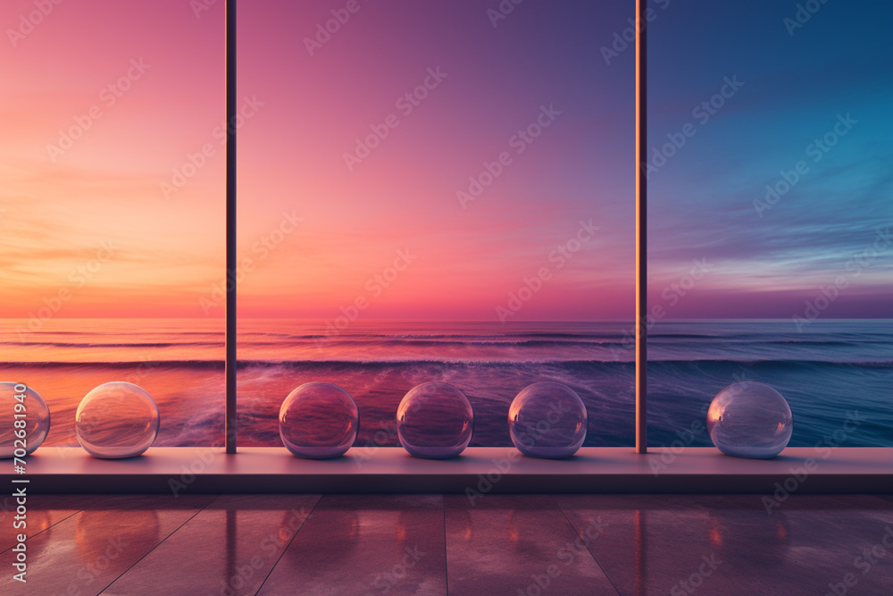 Aufkleber a depiction of a gradient horizon, showcasing a harmonious blend of colors reminiscent of a serene s