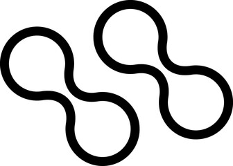 Abstract geometric y2k line black icon